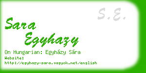 sara egyhazy business card